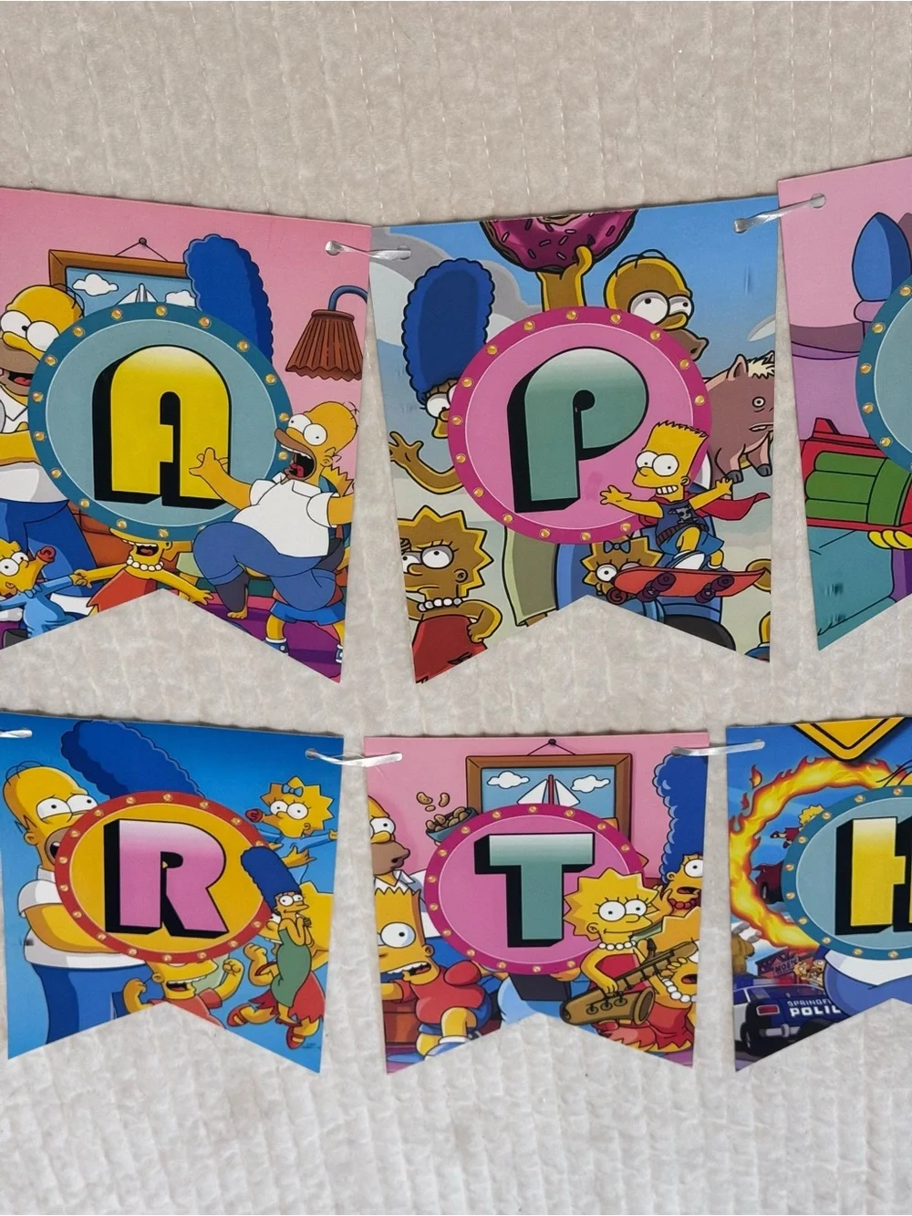 The Simpsons Happy Birthday Flag Party Banner